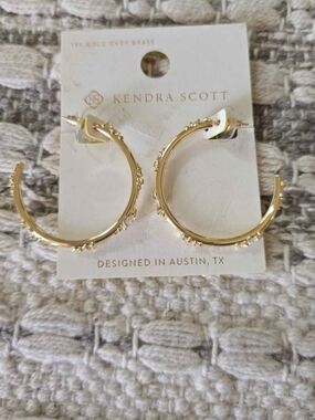 Kendra Scott Gold Textured Hoop Earrings